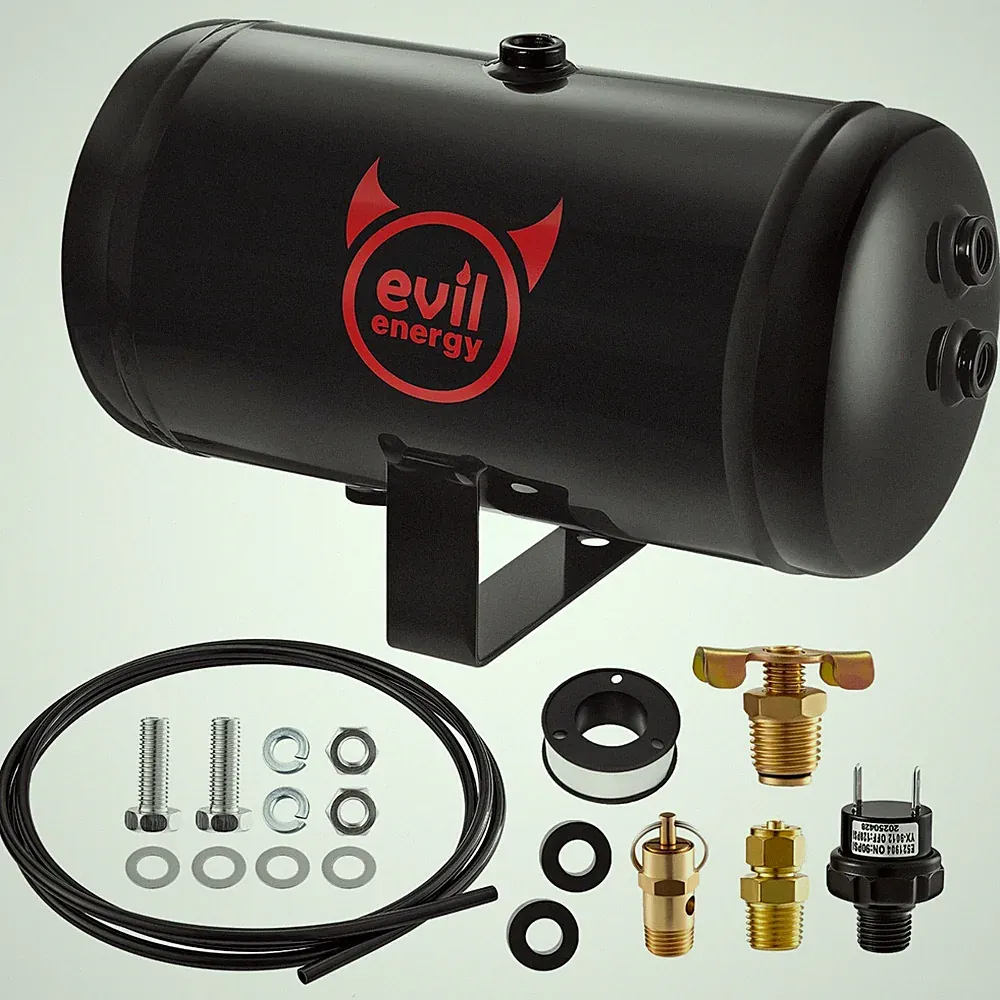1 Gallon Air Tank Kit 5 Ports 1/4" NPT 150PSI for Truck, Car, Air Horns, Tires