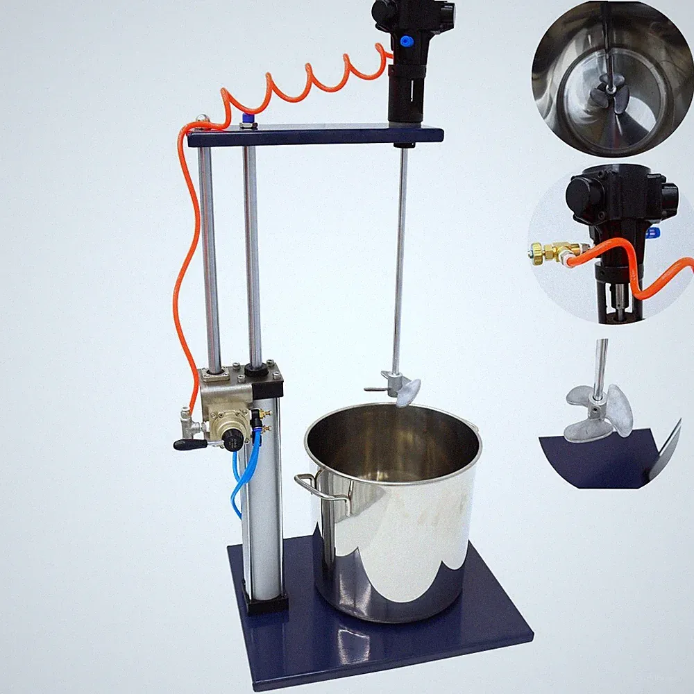 5 Gallon Pneumatic mixer with stand and 2 shafts Stainless steel Bucket Blender