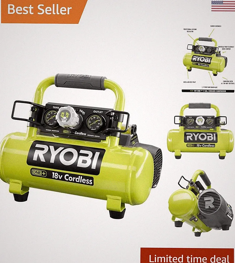 Compact 18V Portable 1 Gallon Air Compressor - Perfect for DIY Projects Anywhere
