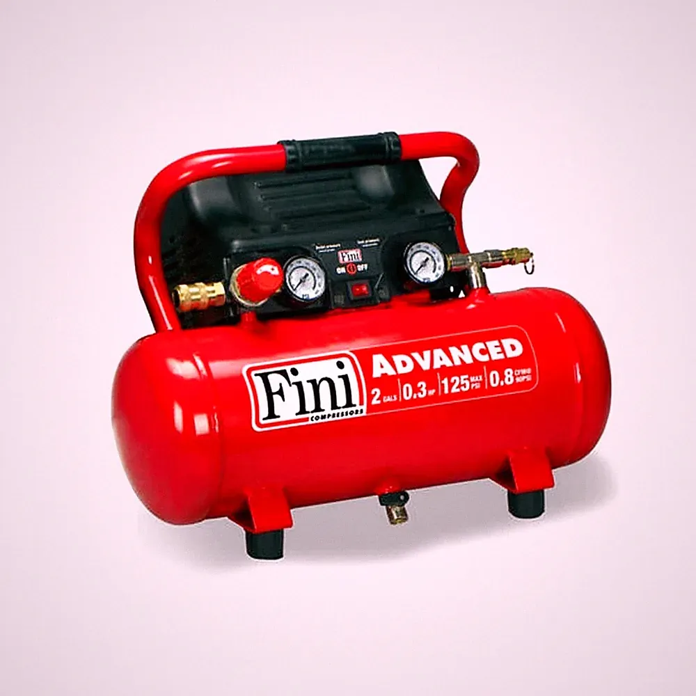 Fini Advanced 2 Gallon 125 PSI Portable Electric Hot Dog Air Compressor Oil Free