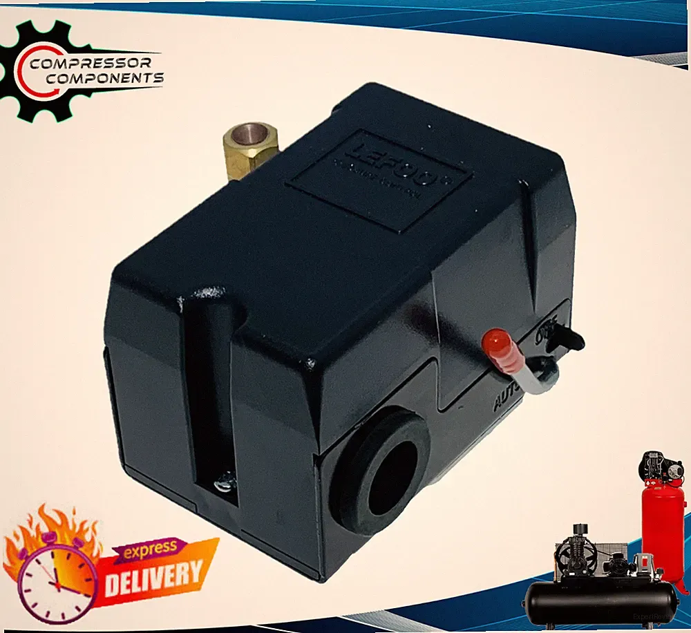 Heavy Duty Air Compressor Pressure Switch 140-175 PSI 26 Amp Single 1 Port