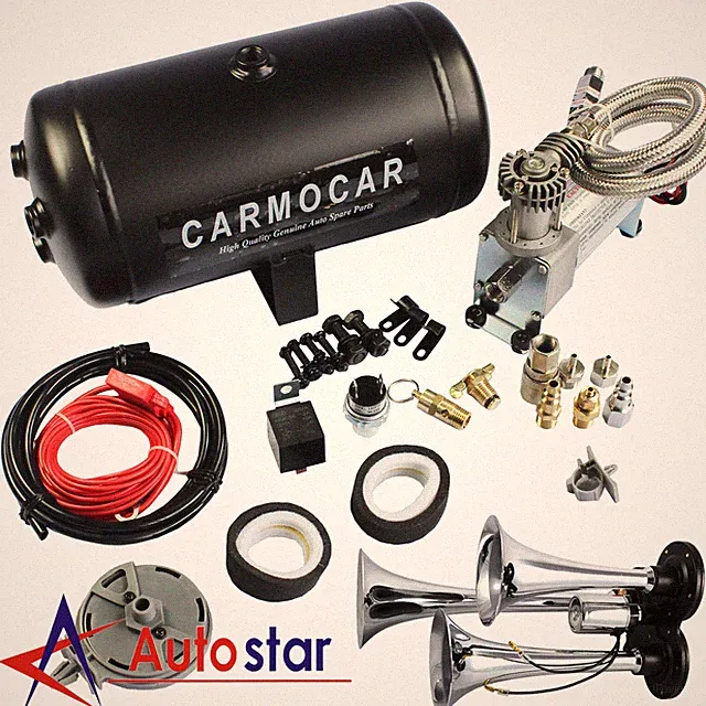 Loud Triple Trumpet Air Horn Kit With 98c 1 Gallon Best Buy For Car Truck RV New