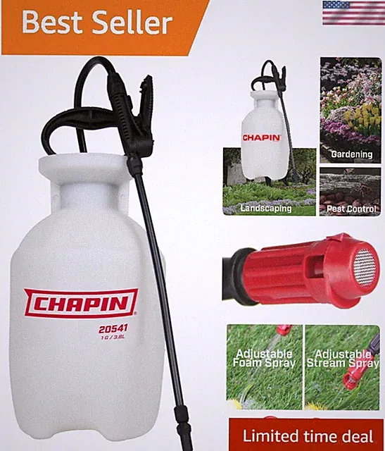 Translucent 1-Gallon Pump Sprayer with Anti-Clog Filter for Precise Application