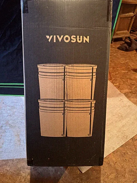 VIVOSUN 4 Bucket 5 Gal DWC Hydroponics Grow System w/ Top Drip Kit 15W Air Pump